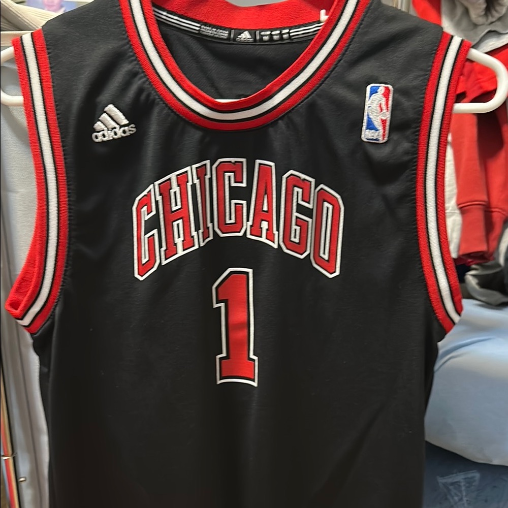 Adidas Black and Red Chicago Jersey
